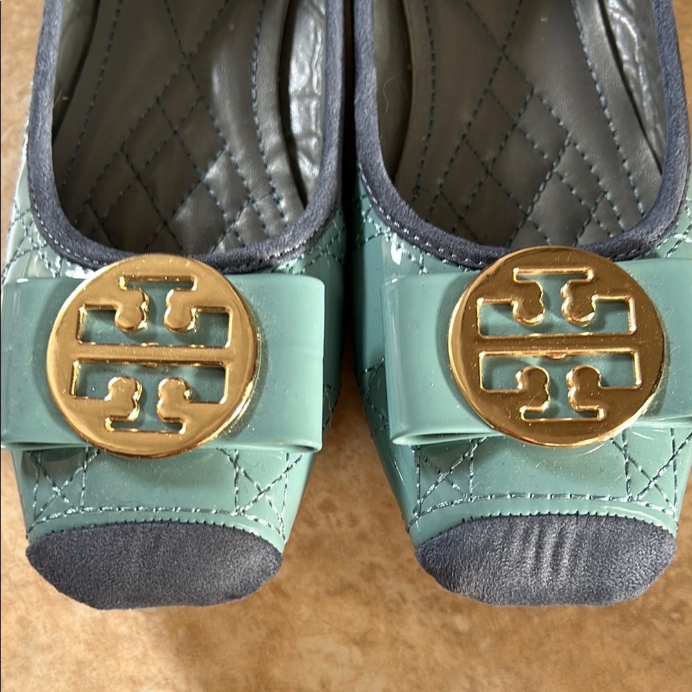 Windy love Women's Blue Flats with Gold Accent - Picture 2 of 13